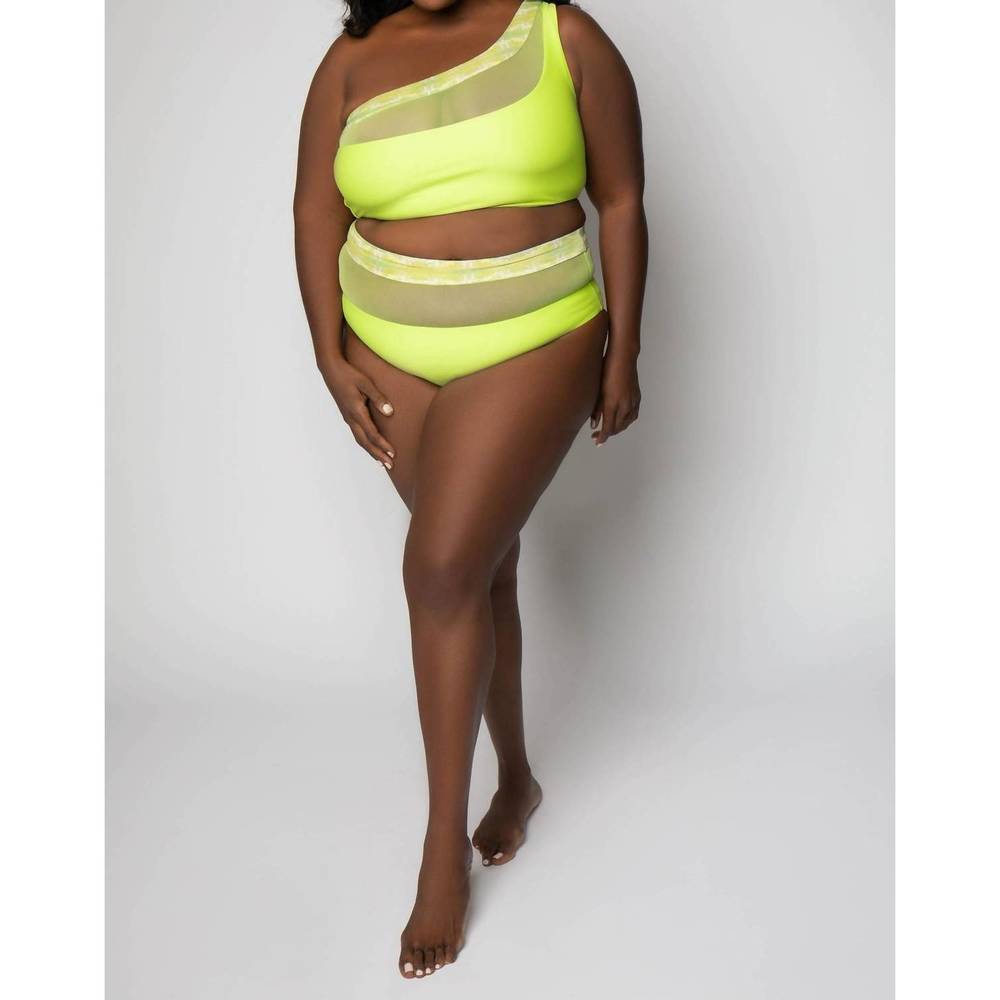 NEW NOMADS bay bikini bottom - plus in lime cacti